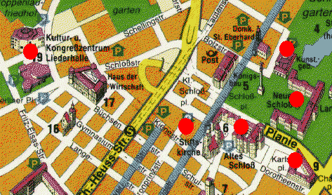 Stadtplan mit merkwrdigen roten Punkten